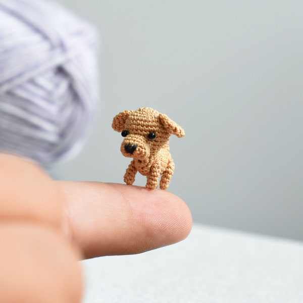 Micro Labrador - Tiny Crochet Miniature Dog Stuffed Animals - Pet for Dollhouse Collections