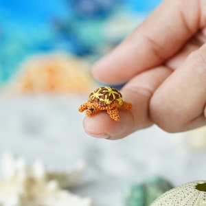 Turtle Micro Crochet - Cute Sea Turtle Amigurumi - Dollhouse Miniatures Sea Animals - Dollhouse collection