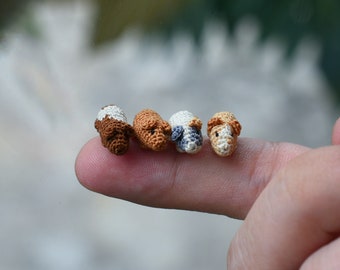 Miniatura de Porquinho-da-Índia de Crochê Amigurumi – Figura para Casa de Bonecas