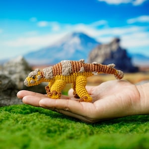 Crochet Mini Ankylosaurus Dinosaur - Miniature Crochet Dino - Finished Dinosaur PlushToy - Mini Stuffed Animals, Handmade Dinosaur Gift