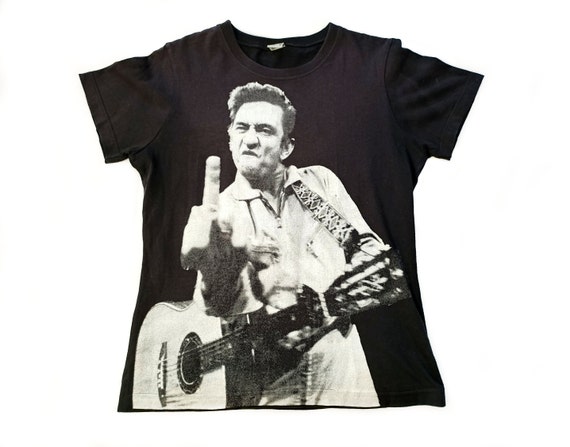 Johnny Cash Middle Finger Vintage Country Music T-