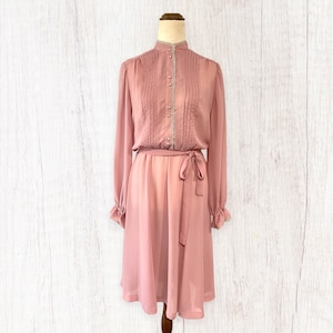 Vintage 80s Pink Lace Evening Dress | Victorian Prairie Cottage Core | Leon Cutler - Size 10 - FREE AU shipping