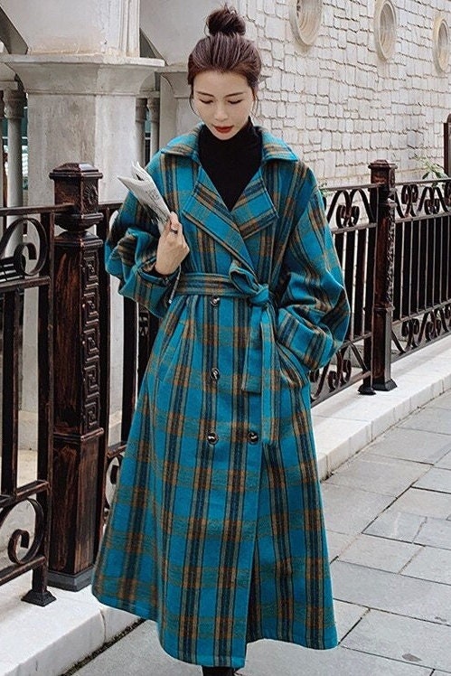 Flannel trench deals coat