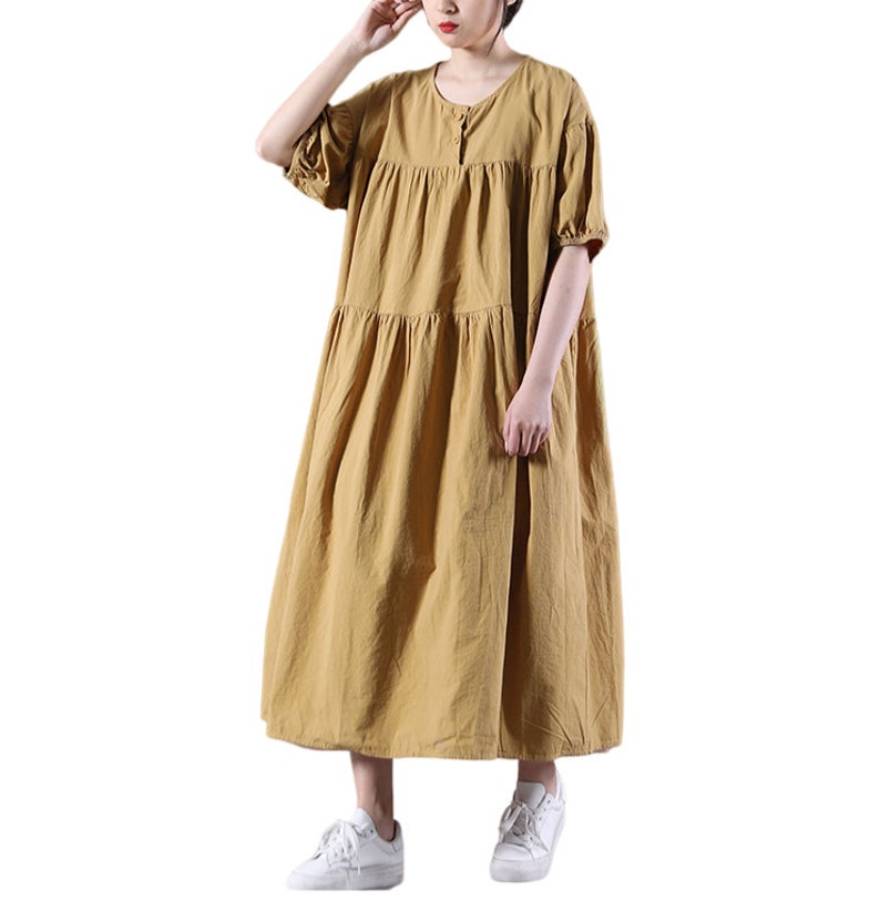 plus size dress Prom dress Women half sleeve dress women/'s dresses Cotton dress