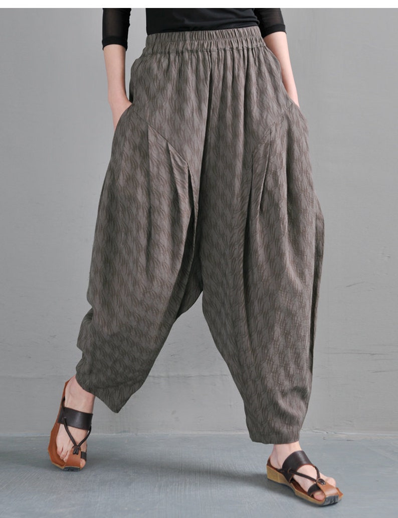 Red Linen Harem Pants Women's Pants High Waist Linen Etsy