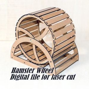 Hamster running wheel File, Hamster Wheel Model Plan, Hamster Wheel Digital Download, Hamster running wheel 3mm mdf, Laser Cut, Vector File