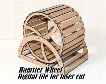 Hamster Wheel Laser Cut File: 3mm MDF Model Plan (Digital Download)