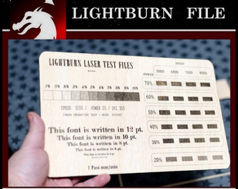 Lightburn Laser Test File: Engrave & Cut Plywood (SVG-DXF)