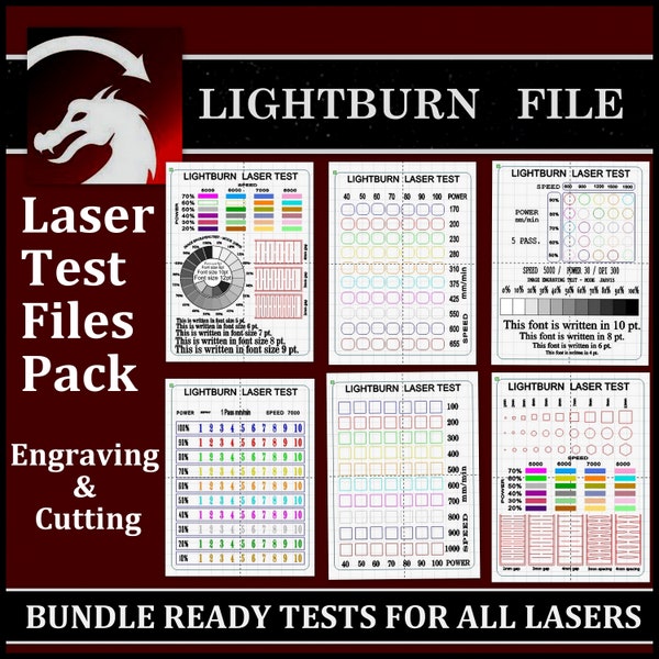 Laser Testdateien, Materialtestdateien für Laser, Lasergravur & Laserschnitt, CO2 - Diodenlaser, Kalibrierungstest