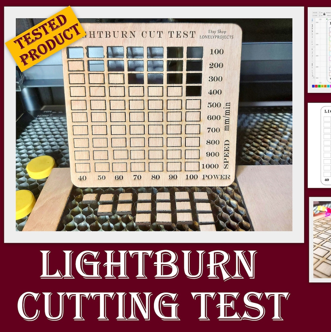 Lightburn Cutting Test, Cut Test, Plywood, Laser Scale, Material Test