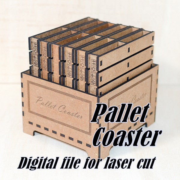 Pallet Coaster Digital File, Coasters decoration, Wood Coaster Files, Pallet Coaster Svg, 3mm mdf, Laser Cut Projects, Laser Cut Coaster