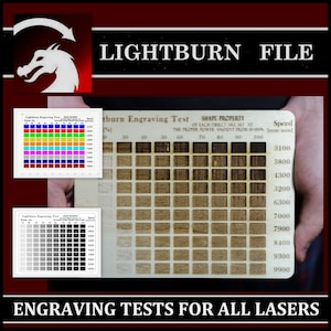 LightBurn Engraving Laser Test, Laser Scale, Material Test Card Light Burn, Laser Test File SVG, Lightburn Laser Test, Engrave Test