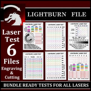 Pacote de arquivo de teste Lightburn, teste de corte Lightburn, teste de corte a laser, teste de gravação a laser, arquivos de teste de gravação Lightburn, arquivo Lightburn