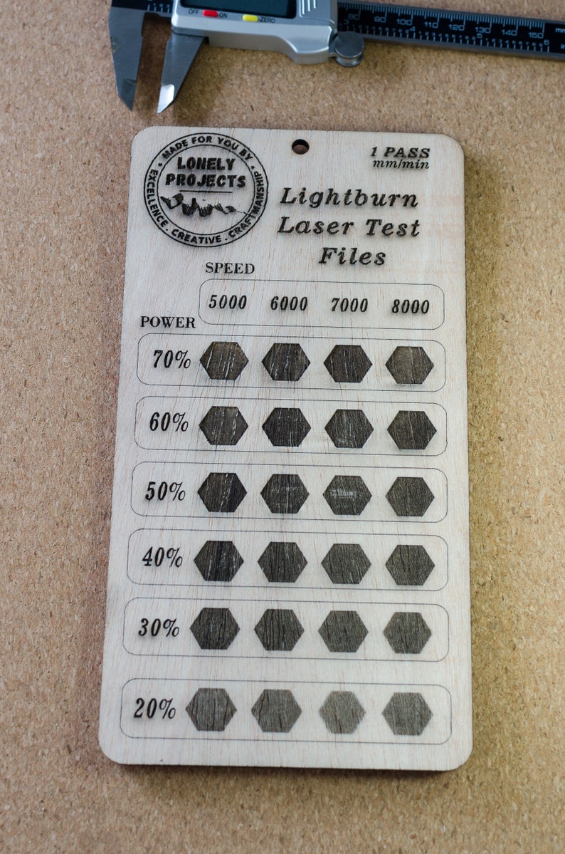 4 Files Lightburn Laser Cut Test Laser Cut Test File SVG Cut Etsy