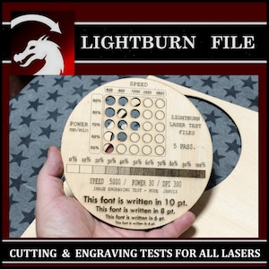 Cut Test, Plywood, Laser Scale, Material Test Card Light Burn, Laser Cut Test File SVG, Lightburn Laser Test Files, Engrave Test