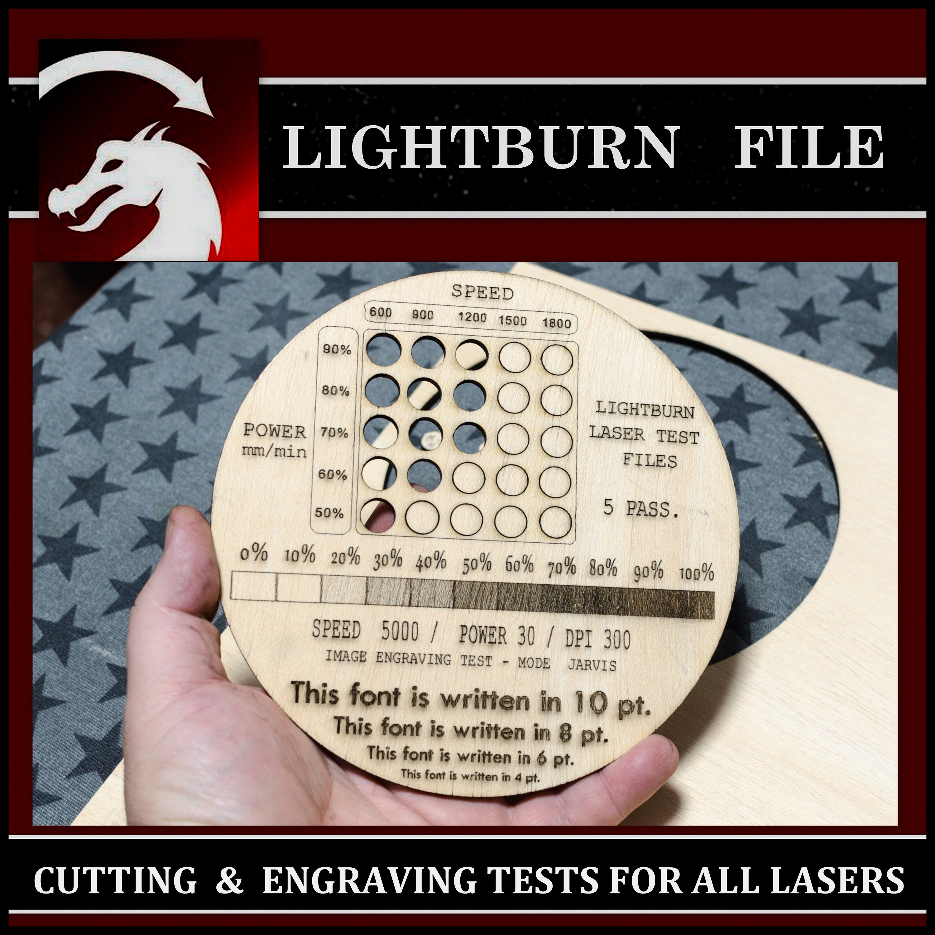 Omtech 80w CO2 Laser Lightburn Cut Library All the Settings Already Premade  for You No More Guessing One Click Download. Easy to Import 