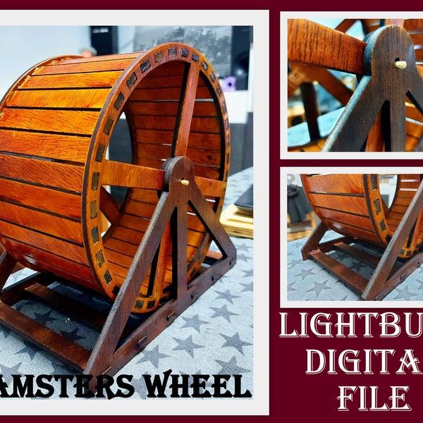Hamster Wheel LightBurn File, Hamster Wheel Model Plan, Hamster Wheel Digital Download