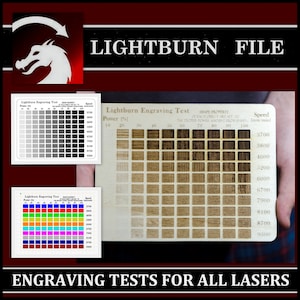 LightBurn Engraving Laser Test, Laser Scale, Material Test Card Light Burn, Laser Test File SVG, Lightburn Laser Test, Engrave Test