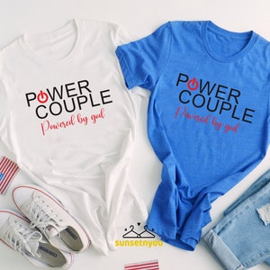 Power-Paar, Powered by God-Shirt, Power-Paar-Shirt, christliche Paare-Shirts, Paar-Shirts, personalisierte Geschenke, Power-Paar-Tank