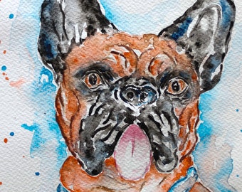 Personalized Dog Portrait Personalized Dog Gift Memorial ,adopt a pet, Personalized Dog Watercolor Gift