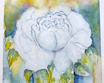 peony painting floral wall art watercolor original flowers gift for her