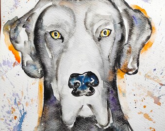 Custom Hand painted Pet portrait Custom Dog portrait Custom Dog Painting Watercolor Original Painting Dog art Pet Watercolor from photo