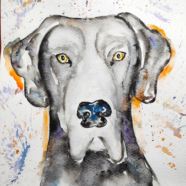 portrait d'animal de compagnie peint a la main personnalisé peinture de chien