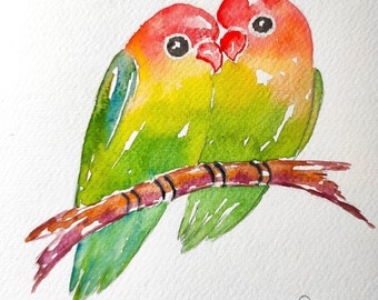 Original bird paintings watercolor art