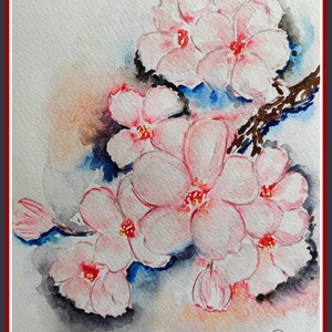 Papier peint 3D rose fleur de cerisier autocollant mural Art décor à la  maison graphique fleurs pétales arbre 