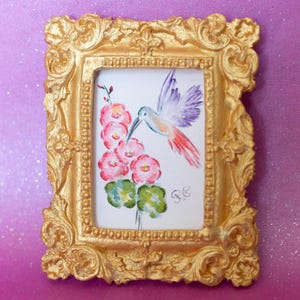 Originele aquarel kolibrie - Vogelmuurschildering, natuurkunst, slaapkamerdecoratie, Moederdag cadeau-idee, vriendin, vrouw