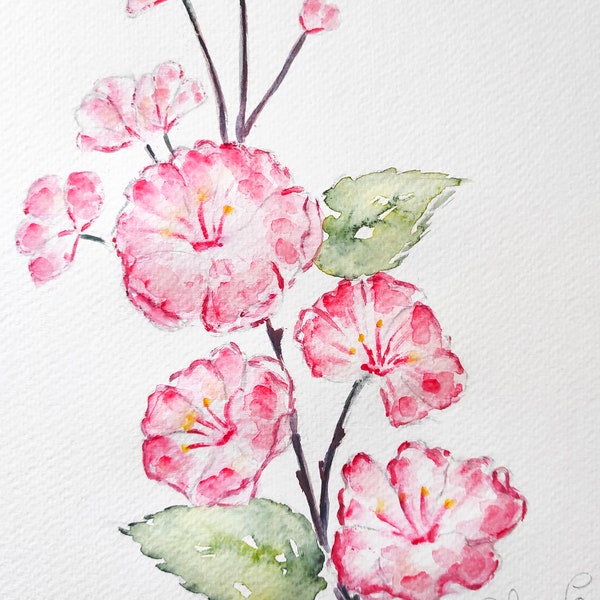 peinture originale de fleur de cerisier