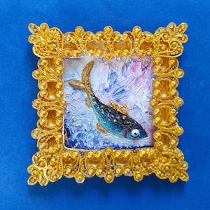 Sardine painting Fish Original art kitchen wall art