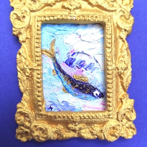 Peinture à l'huile sardine miniature réaliste pour maison de poupée ,cuisine déco poisson, œuvre d'art décoration cadeaux personnalisé
