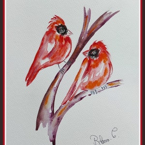 Red Cardinal Watercolor – Original Bird Painting | Nature Wall Art | Handmade Illustration | Animal Lover Gift | Mother&#39;s Day Idea