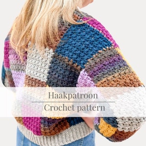CROCHET PATTERN Faux Granny Cardigan | boyfriend cardigan | granny squares | oversized | crochet