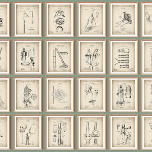 24 Vintage Firefighting Patent Art Fireman Gift Fire Escape Blueprint Hydrant Scheme Poster Firefighter Equipment Inventions Patent Decor