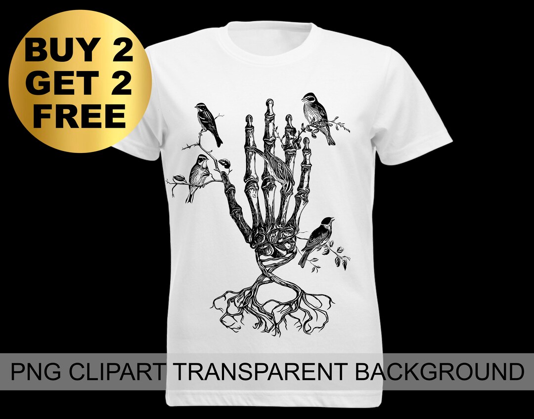 Anatomy Clipart Skeleton PNG Hand Bones Print T-shirt Gift Gothic Art ...