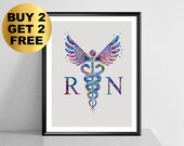 Caduceus Art, Medical Symbol Artwork, Registered Nurse Gift, Nurse Graduation, Med Student Gift, Doctor Decor, Medical Gift