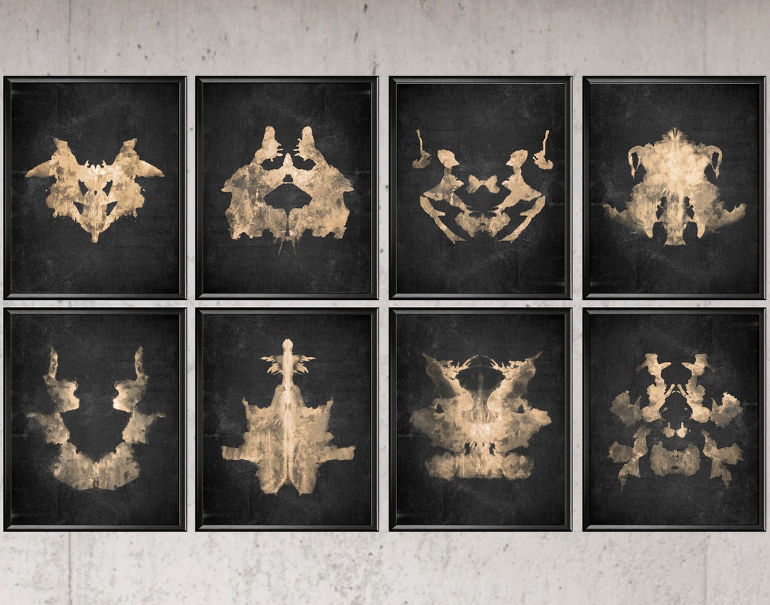 8 ロールシャッハ テスト インクブロット 心理テスト プリント 水彩