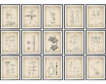 15 Lineman Patent Art Electrician Gift Linewoker Gift Powerline Blueprint Electrical Engineer Gift Contractor Gift Industrial Art