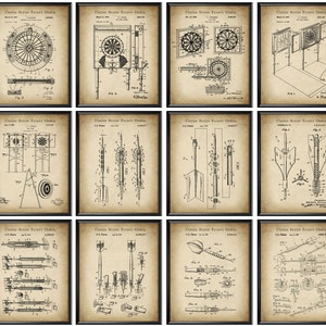 12 dardos vintage patente arte tablero de dardos patente deportes plano sala de juegos decoración vintage decoración garaje pared decoración dardos amante regalo