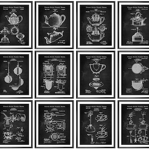 12 Tea Patent Posters Tea Bag Patent Tea Kettle Patent Tea Pot Patent Tea Infuser Patent Drinking Art Bar Wall Art Kitchen Decor Office Art
