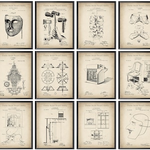 12 Theater Patent Art Opera Blauwdruk Props Scheme Kunst Acteur Gift Comedian Gift Home Theater Wall Decor Playroom Decor