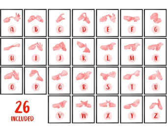 Auslan Fingerspelling Alphabet 26 Posters Teaching Resource Sign Language Alphabet Sign language Words Alphabet Poster