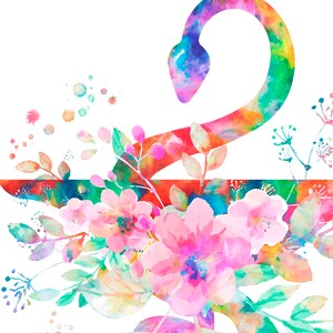 May include: Watercolor illustration of a coat hanger in a rainbow tie-dye pattern. The hanger is decorated with pink flowers, green leaves, and colorful accents. The design is set against a white background.