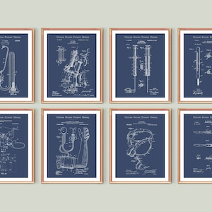 Arzt Patent Kunst, medizinische Blaupause, Stethoskop Patent, Mikroskop Patent, Thermometer Patent, Klinik Wandkunst, Arzt Büro Geschenk