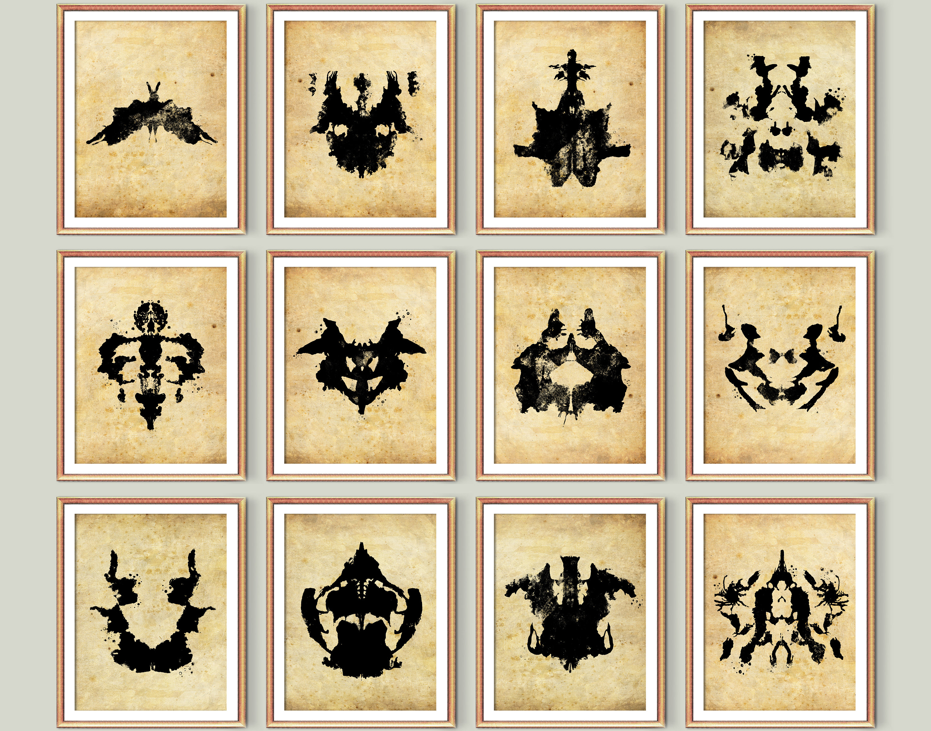 12 pósteres Vintage de prueba de Rorschach, arte de psicología, regalo de  oficina de psiquiatra, arte médico, regalo de psicólogo, decoración de, image size:3000x2357