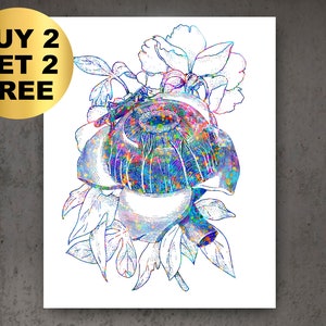 Ophthalmology Art Eye Anatomy Artwork Floral Eyeball Human Pupil Eye Clinic Decor Optician Gift Ophthalmologist Gift Medical Student Gift