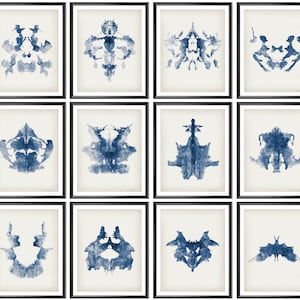 12 Hermann Rorschach Test Prints Psychiatrist Gift Science Art Medical Art Rorschach Inkblot Cards Psychologist Office Decor Scientist Gift