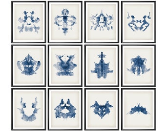 12 Hermann Rorschach Test Prints Psychiatrist Gift Science Art